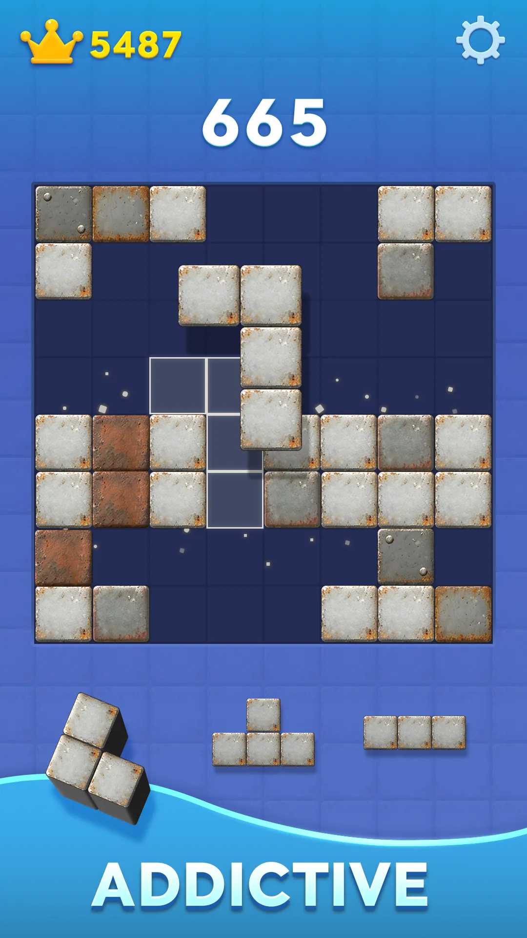 Official Block Blast preview with metal blocks